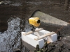 Camera and boat used in making"The Eye of the River".