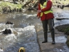Jill Randall filming on location in Burnley.